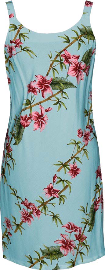 Plumeria Bamboo Panel Women's Bias Cut Slimming Hawaiian Dress