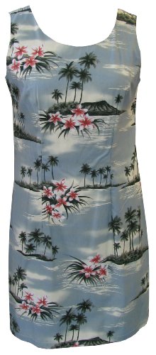 Plumeria Island Women's Sheath Hawaiian Short Tank Dress