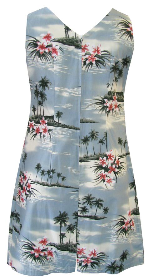 Plumeria Island Women's Sheath Hawaiian Short Tank Dress