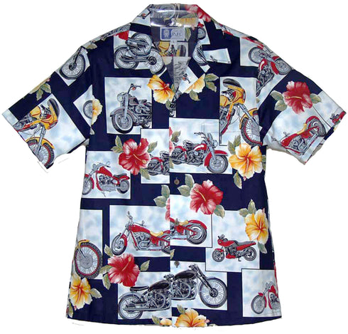 Motorcycle Hibiscus Men's Hawaiian Shirt