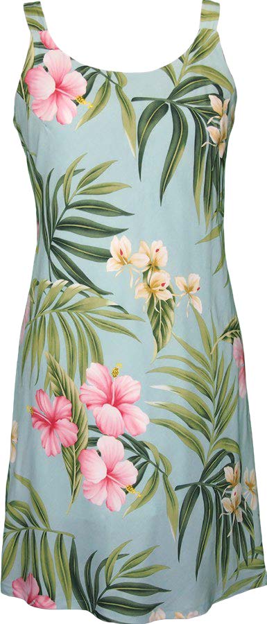 Pale Hibiscus Orchid Women's Bias Cut Slimming Hawaiian Dress