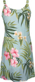 Pale Hibiscus Orchid Women's Bias Cut Slimming Hawaiian Dress