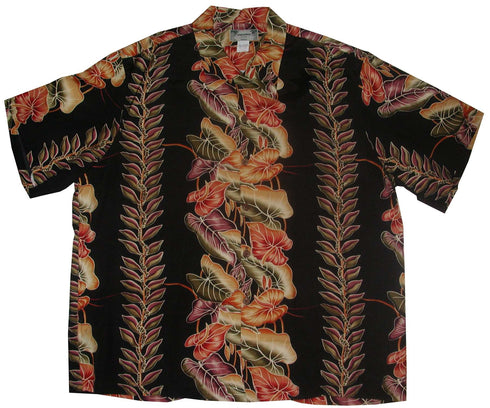 Anthurium Panel Kamehameha Men's Hawaiian Aloha Rayon Vintage Shirt