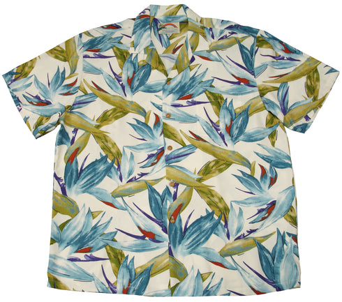 Paradise Found Men's Watercolor Bird of Paradise Hawaiian Shirt