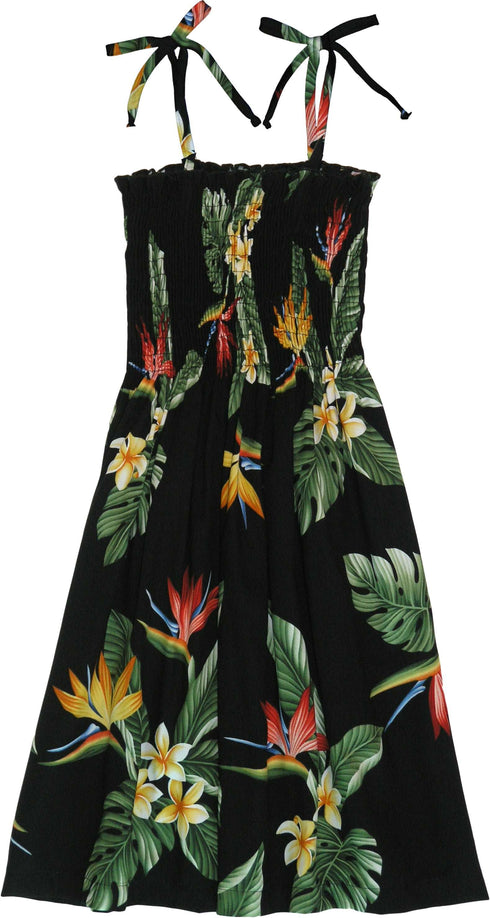 Bird of Paradise Display Girl's Hawaiian Smocked Dress