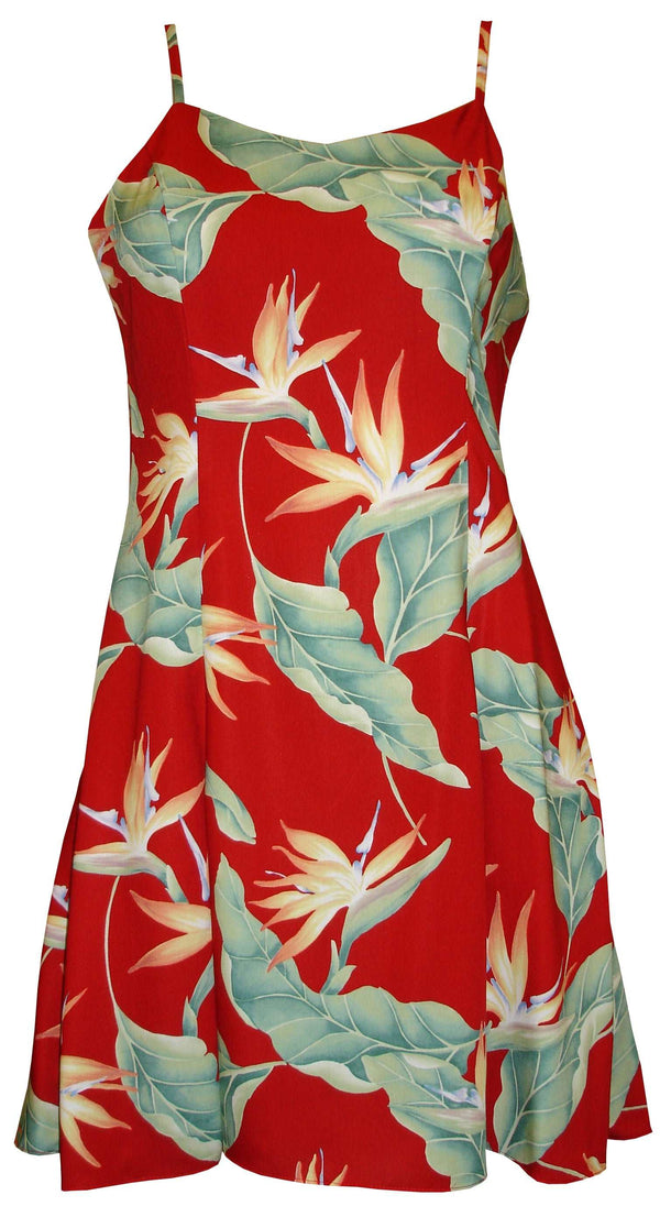 Bird of Paradise #5 Women's Princess Seam Flared Hawaiian Dress (Petite Size)