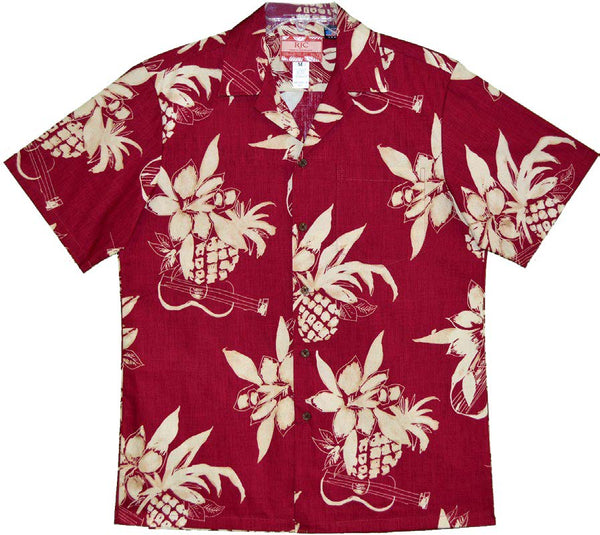 Ukulele Pineapple Sketch Men's Hawaiian Shirt