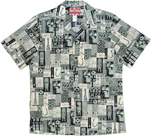 Tapa Tiki Ukulele Men's Hawaiian Shirt