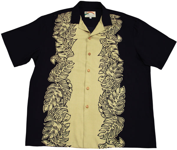 Paradise Found Men's Monstera Panel Hawaiian Shirt