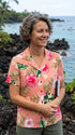 Soft Pink Hibiscus Women's Hawaiian Camp Shirt – 100% Rayon, Made in Hawaii | RJC
