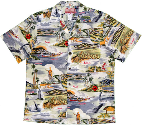 King Kamehameha Hawaii Islands Men's Hawaiian Shirt