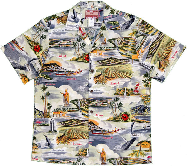 King Kamehameha Hawaii Islands Men's Hawaiian Shirt
