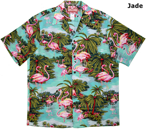 Pink Flamingo Jungle Men's Hawaiian Shirt