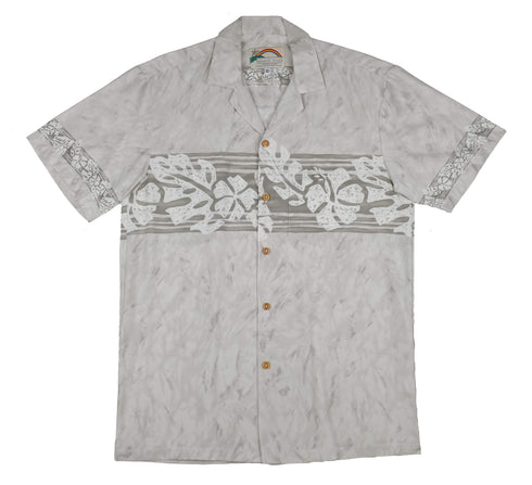 Paradise Found Men's Hibiscus Chest Band Hawaiian Shirt