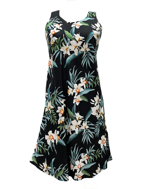 Orchid Ginger Women's Short Tank Flared Hawaiian Dress