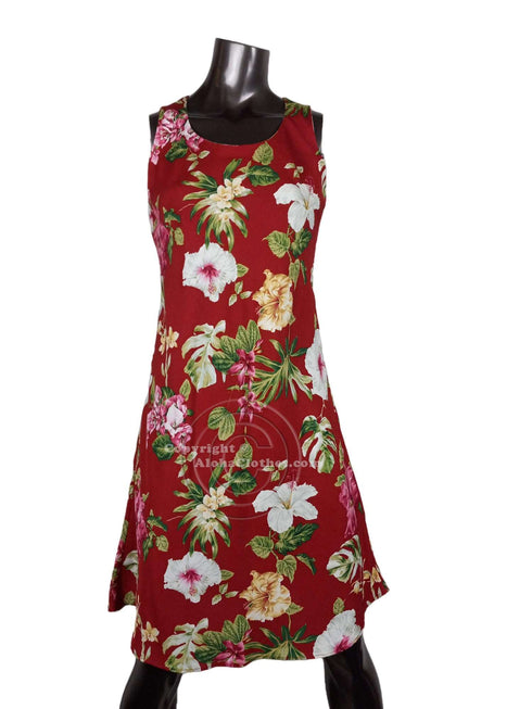Bougainvillea Women's Short Tank Flared Hawaiian Dress