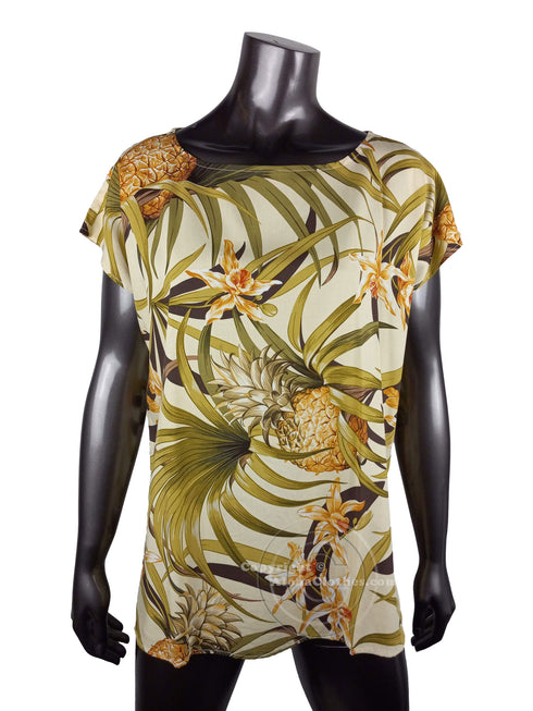 Pineapple Orchid Women's Hawaiian Tunic Top