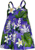 Frangipani Monstera Fern Girl's Hawaiian Flared Dress