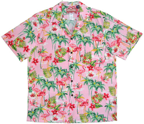 Pink Flamingo Tropics Men's Hawaiian Shirt
