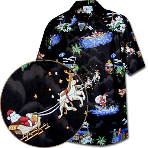 Santa's Hawaiian Christmas Vacation Men's Hawaiian Shirt
