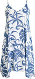 Delicate Tropical Hawaiian Scarf Hem Rayon Dress