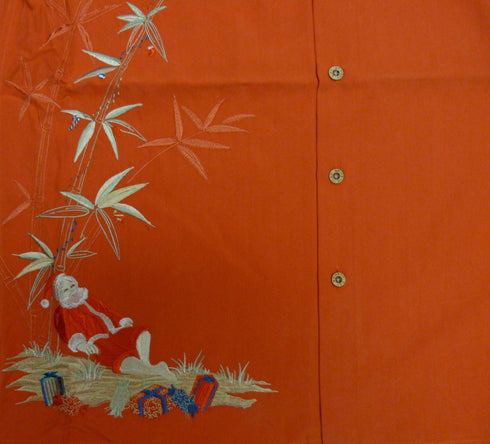 Bamboo Cay Mens Santa Resting Embroidered Shirt