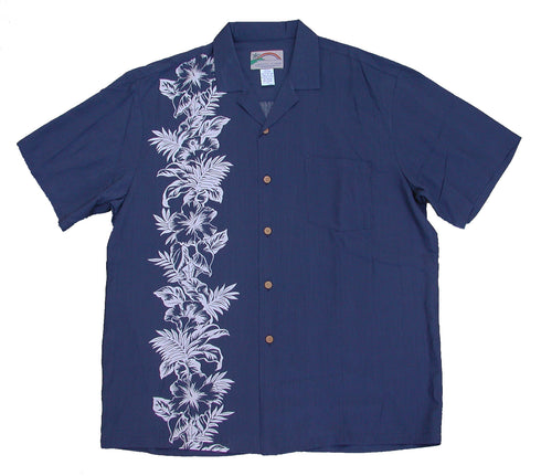 Paradise Found Men's Hibiscus Panel Hawaiian Shirt