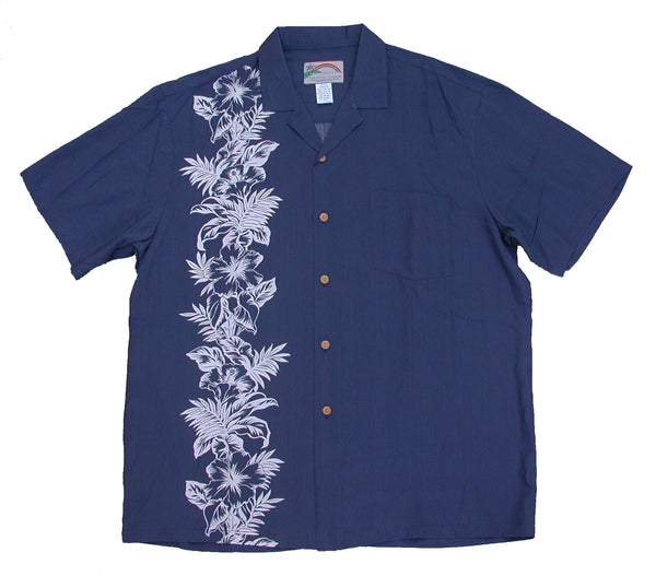 Paradise Found Men's Hibiscus Panel Hawaiian Shirt