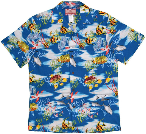 Angel Fish Manta Ray Reef Men's Hawaiian Shirt