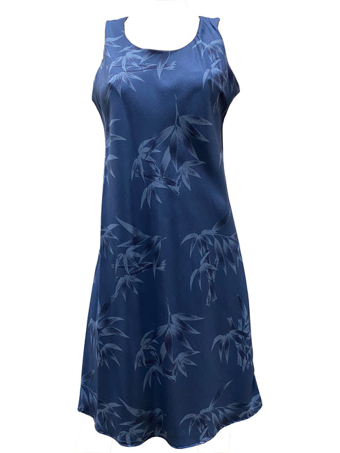 Simple Bamboo Women's Short Tank Flared Hawaiian Dress