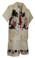 Plumeria Surfboard Palm Boy's 2pc Hawaiian Cabana Set