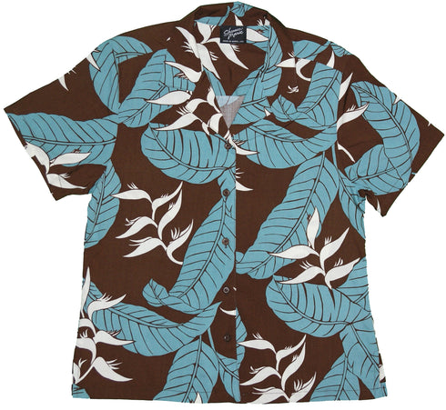 Ginger Heliconia Women's Hawaiian Camp Shirt – 100% Rayon, Made in Hawaii | RJC