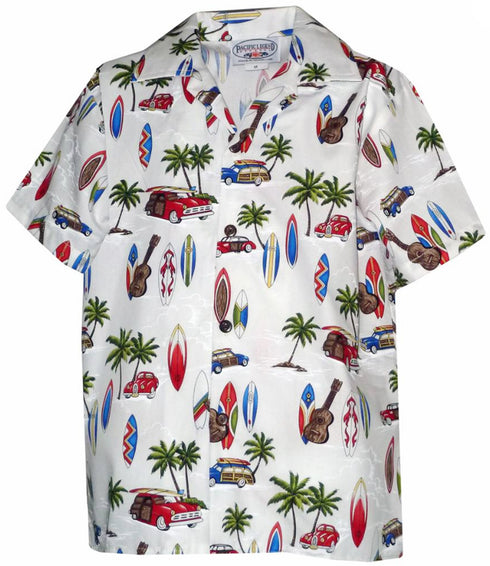 Woodie Surfboard Outing Boy's Hawaiian Shirt
