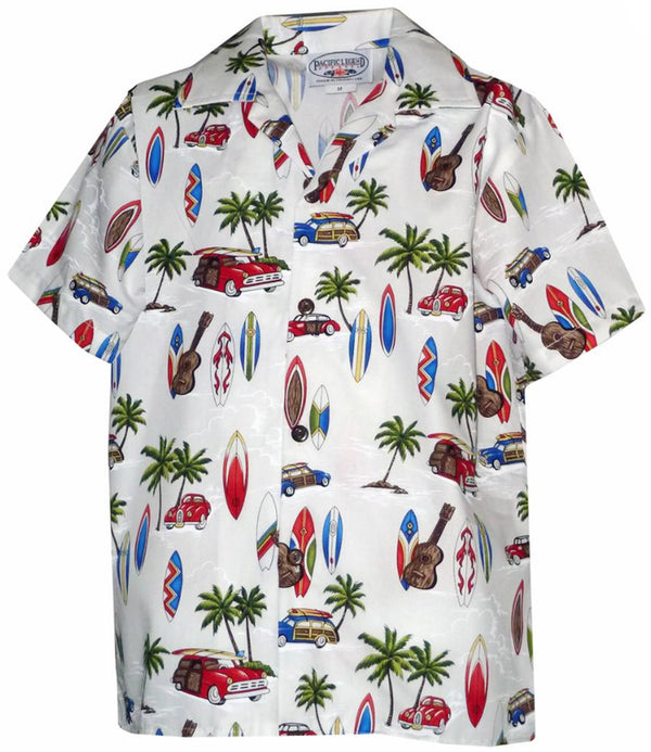 Woodie Surfboard Outing Boy's Hawaiian Shirt