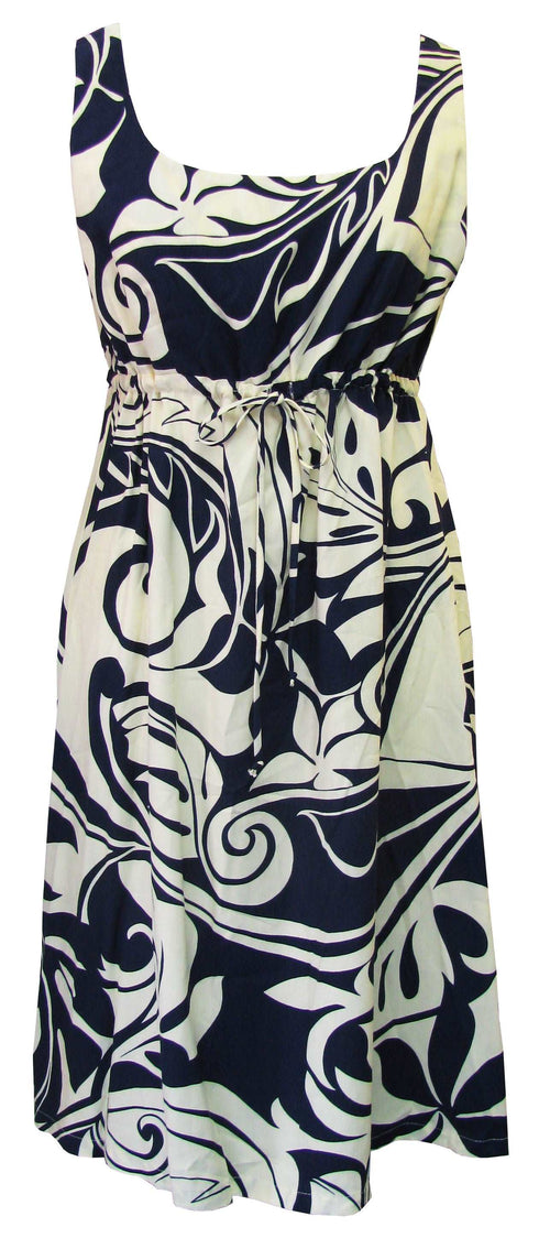 Bold Beach Botanic II Women's Empire Tie Front Hawaiian Dress (Regular Fit)