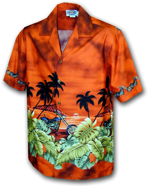 Motorcycle Hawaiian Sunset Boy's Hawaiian Shirt
