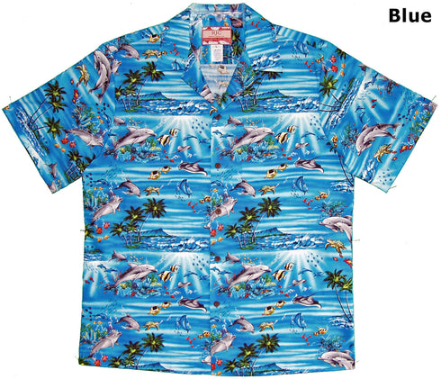 Dolphins Angel Fish Men's Hawaiian Shirt