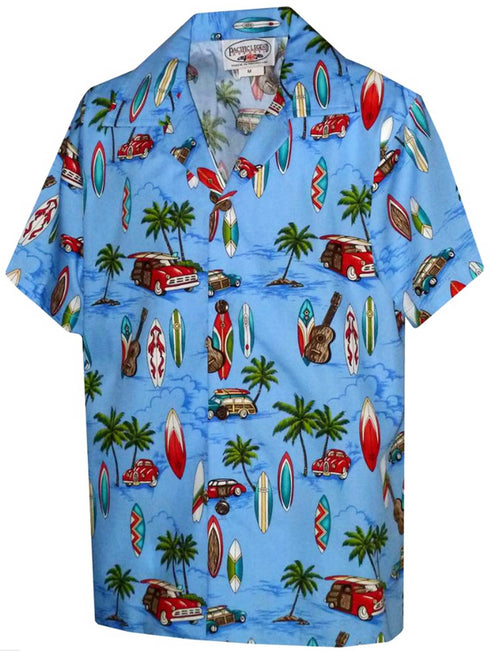 Woodie Surfboard Outing Boy's Hawaiian Shirt