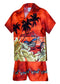 Motorcycle Hawaiian Sunset Boy's 2pc Hawaiian Cabana Set
