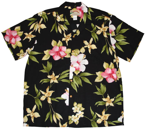 Paradise Found Men's Hibiscus Summer Hawaiian Shirt