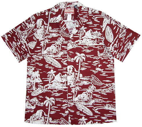 Woodcut Hawaiian Men's Hawaiian Shirt