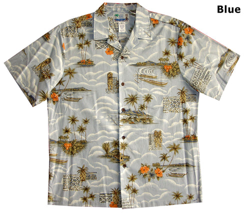 Hawaiian Tiki Island Men's Hawaiian Shirt