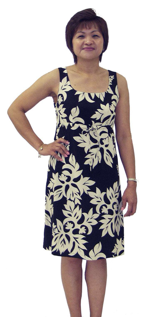 Classic Hawaiian Quilt Women's Empire Tie Front Hawaiian Dress (Regular Fit)