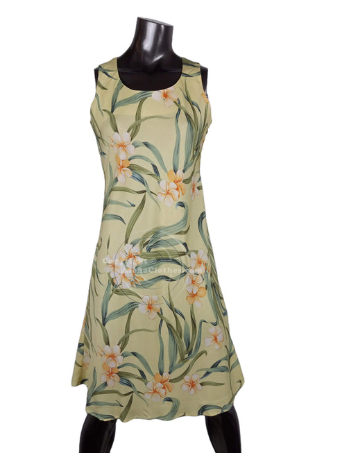 Melia Plumeria Women's Short Tank Flared Hawaiian Dress