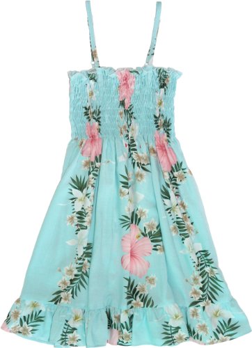 Paradise Lei Panel Girls Hawaiian Smocked Dress