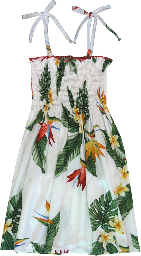 Bird of Paradise Display Girl's Hawaiian Smocked Dress
