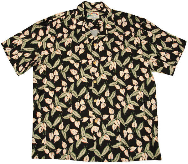 Paradise Found Men's Tom Selleck Magnum PI Mini Anthurium Hawaiian Shirt