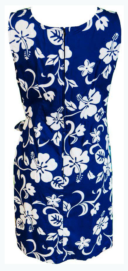 Original Classic Hibiscus Women's Mock Wrap Hawaiian Sarong Dress