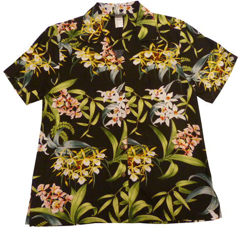 Orchidaceae Women's Hawaiian Camp Shirt – 100% Rayon, Made in Hawaii | RJC