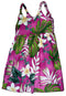 Frangipani Monstera Fern Girl's Hawaiian Flared Dress